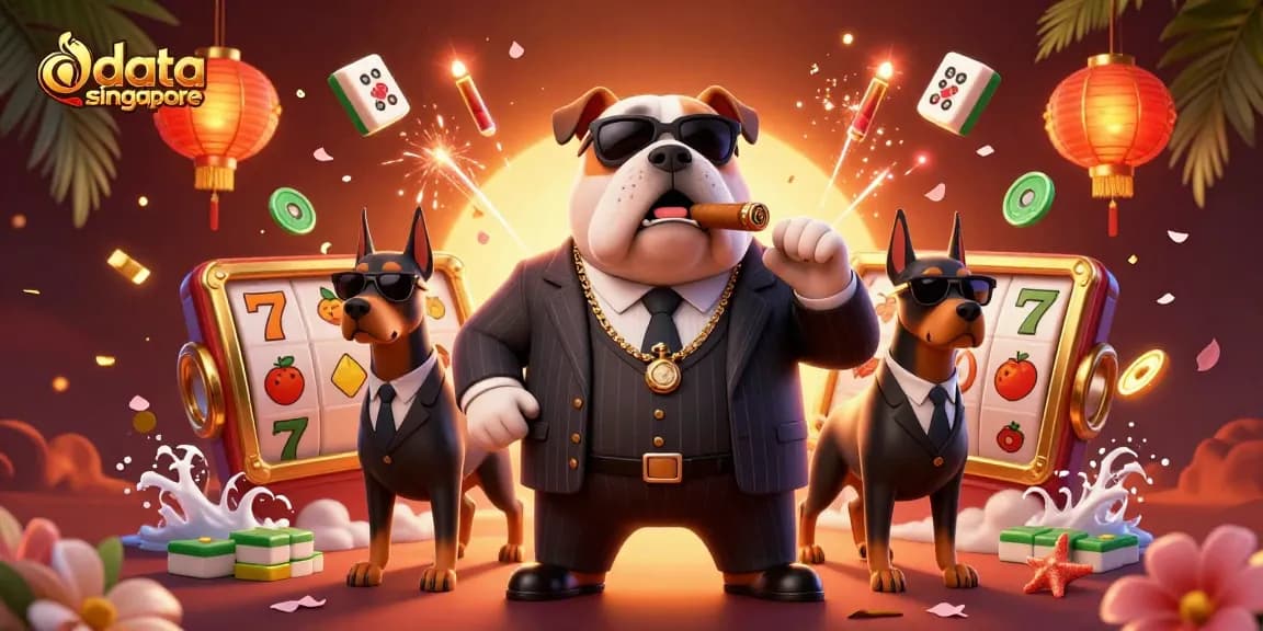Engage with data singapore in this vibrant casino scene featuring dynamic slot reels and charming characters