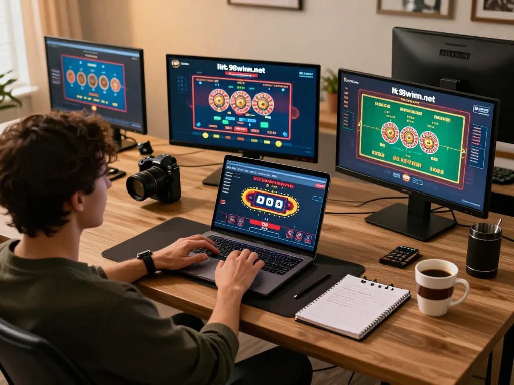 Engaging in live dealer games on https://98winn.net/, highlighting a thrilling online gambling experience