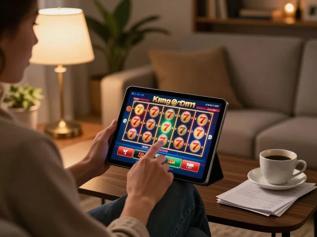 Permainan menarik di aplikasi king777 selama sesi kasino online yang nyaman di rumah.