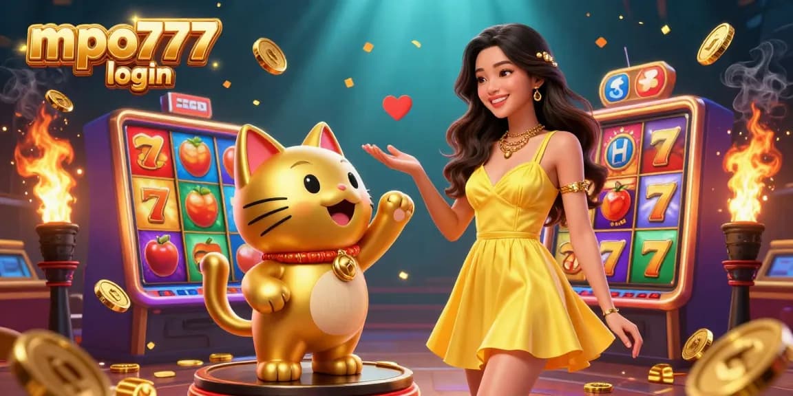Engage with mpo777 login for exciting slot games featuring colorful reels and lucky cats.