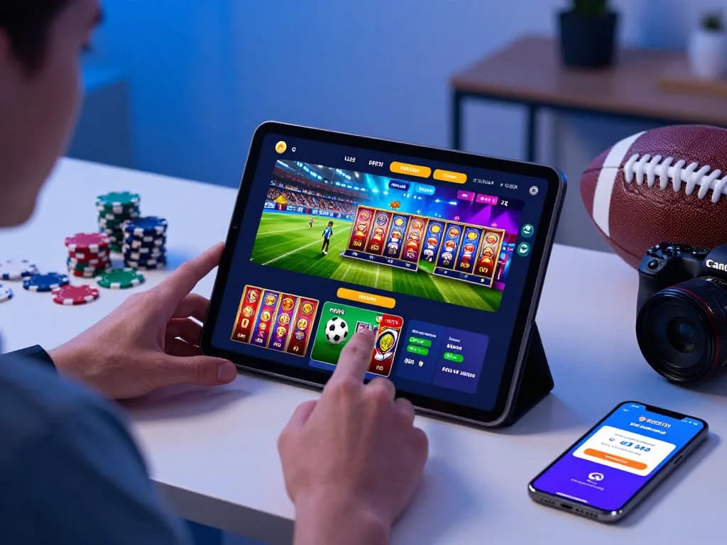 88AA live sports betting experience with dynamic gaming interface and modern home office ambiance.