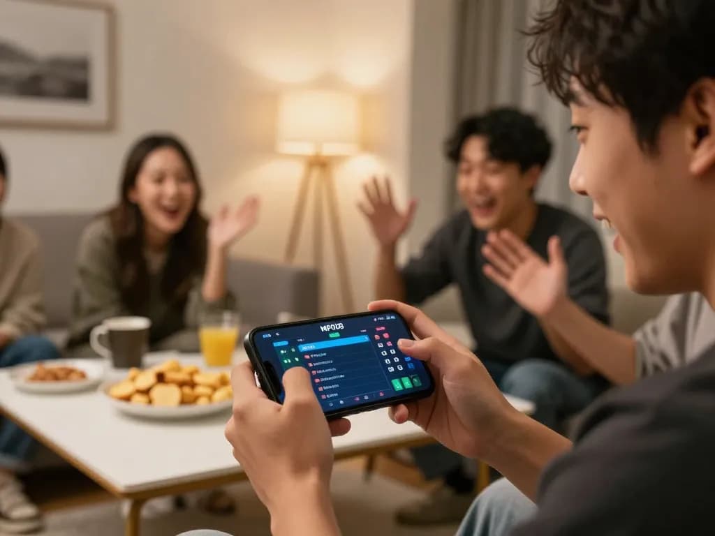MPO08 player enjoying a competitive online game with friends at home, capturing the excitement of digital gaming.