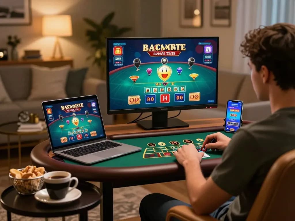 Engaging online baccarat gameplay experience at nk-88 with player making strategic bets.