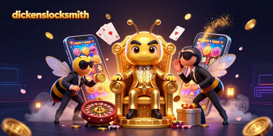 dickenslocksmith unveils the dazzling world of slot games and jackpots with a vibrant 3D casino scene.