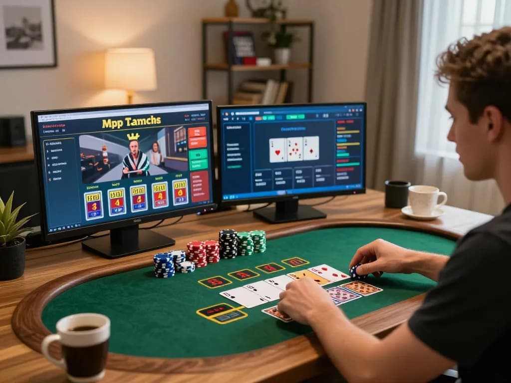 Player experiencing sunwin's live blackjack at home with coffee and strategy notes.