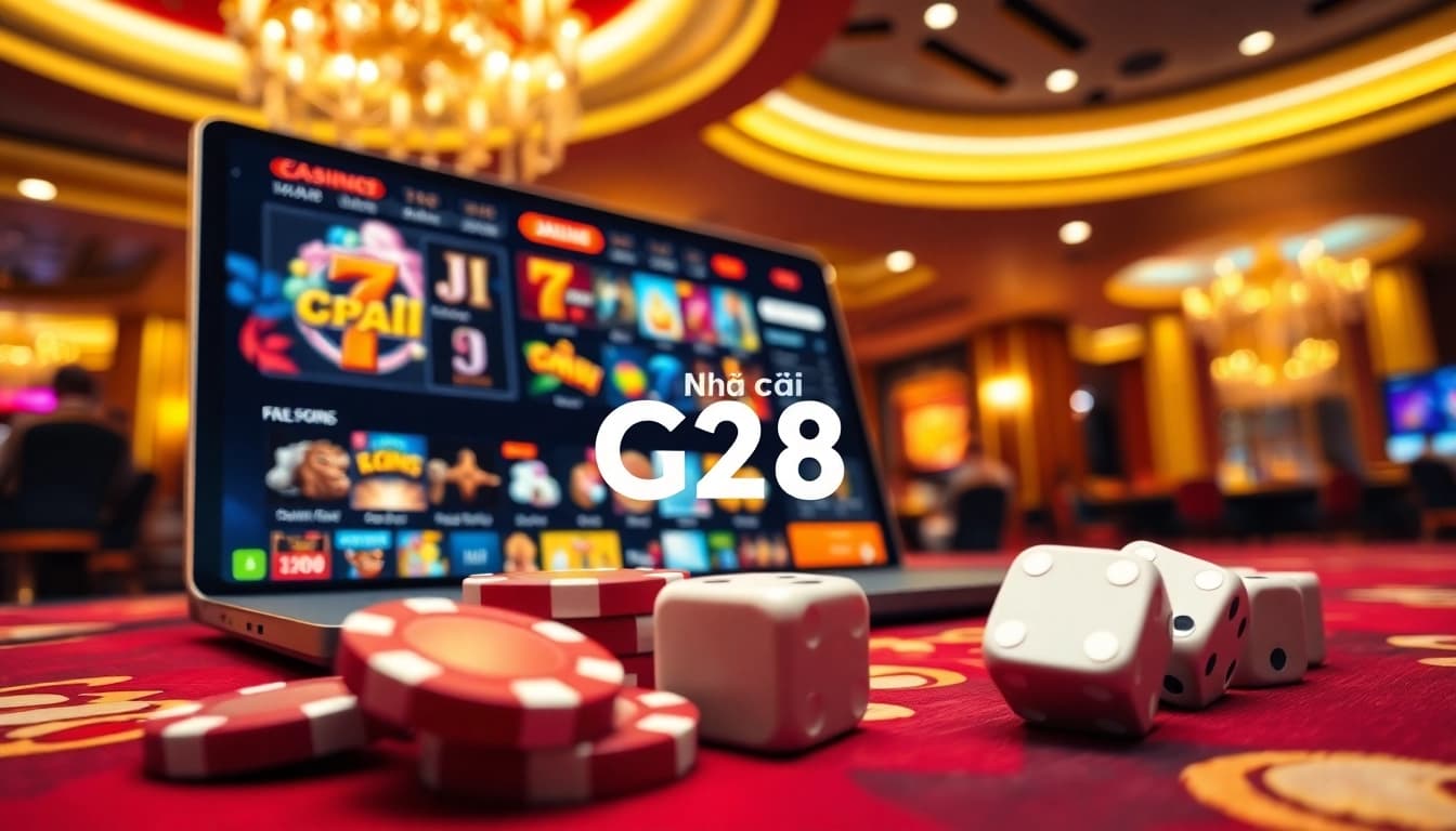 Experience thrilling games at Nhà cái G28 with vibrant casino visuals and professional ambiance.