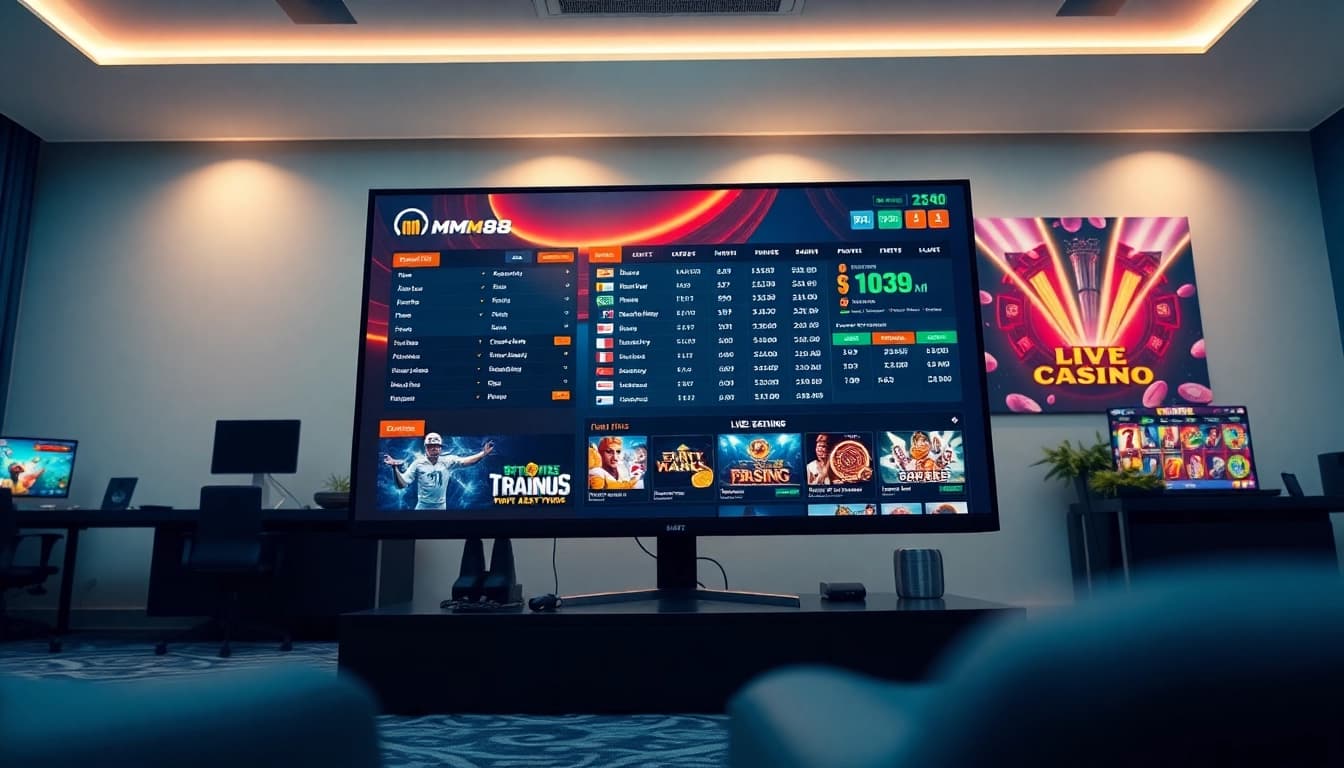 MM88 online gambling platform interface showcasing diverse betting options and live games.