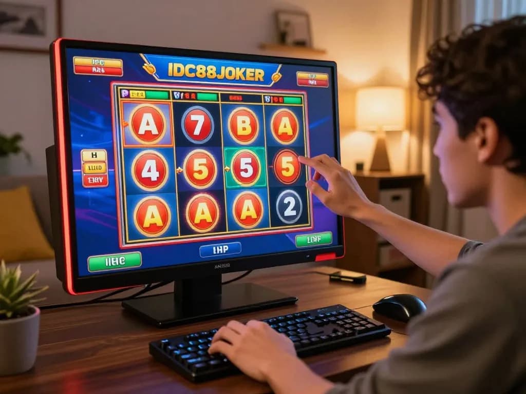 Player engaging with thrilling gameplay on IDC88JOKER online gaming platform.