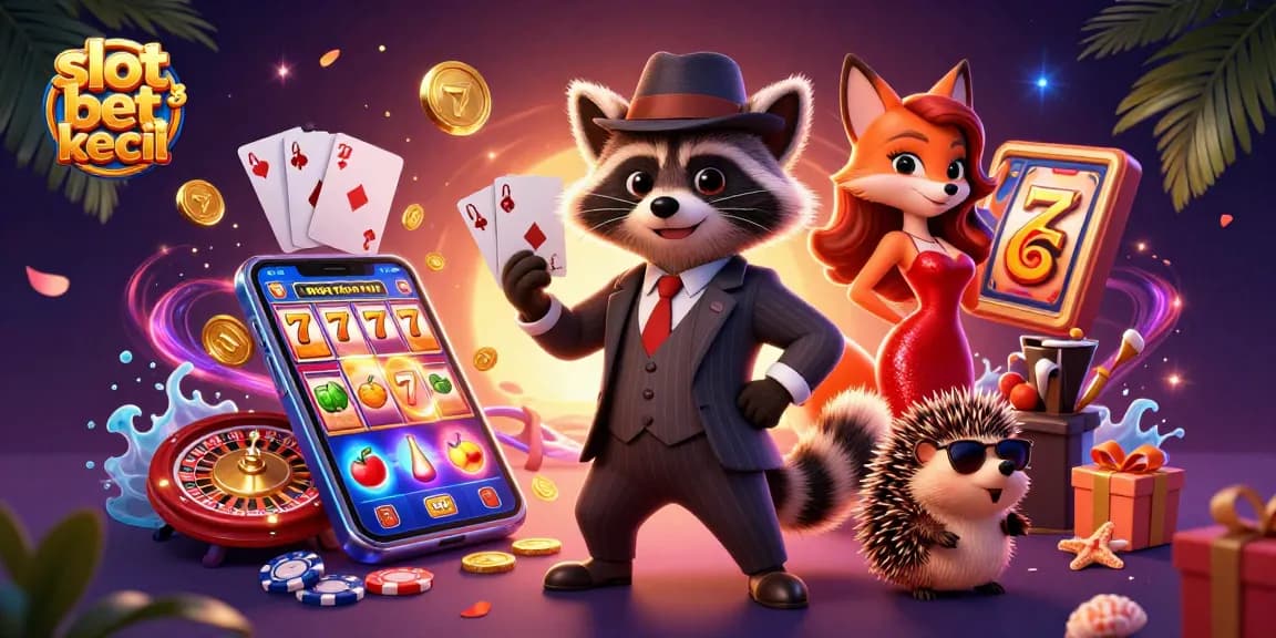 Spin to win with slot bet kecil featuring engaging characters in a vibrant casino scene.