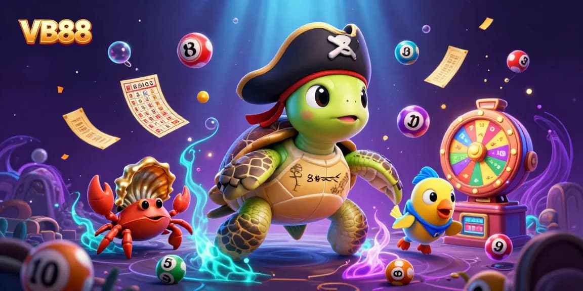 Experience the excitement of VB88 with colorful lottery balls and vibrant casino elements!