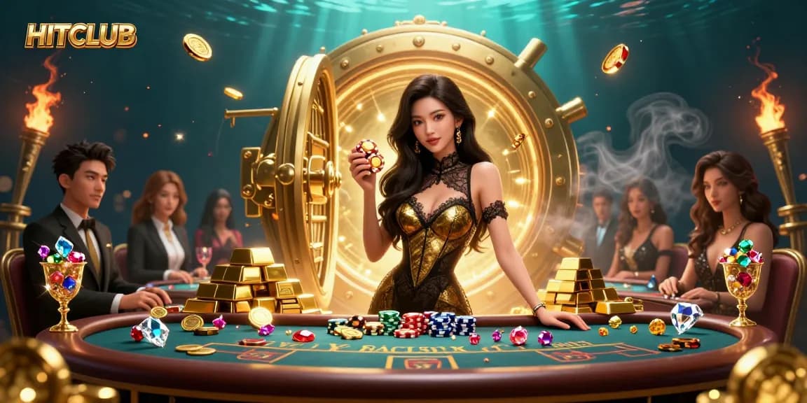 Experience the thrilling aura of HITCLUB with glamorous players and sparkling casino treasures.