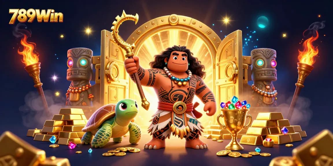 Engage with the thrilling world of 789Win, showcasing vibrant casino-themed elements and characters.