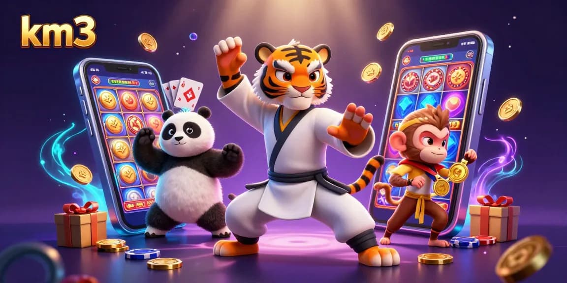 Engage in thrilling gameplay at km3 with animated characters and casino elements.