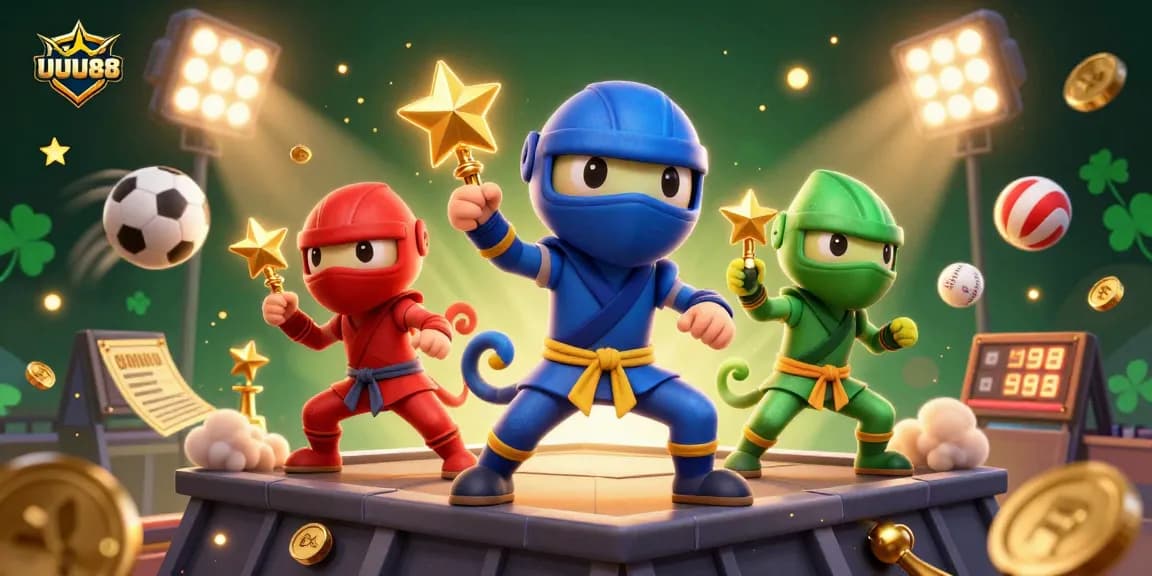UUU88 enhances gaming excitement with ninja chameleons performing dynamic martial arts.