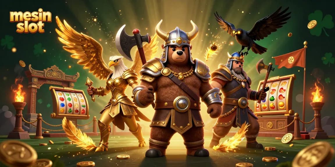 Spin the mesin slot with vibrant 3D characters, showcasing thrilling gameplay and exciting jackpots.