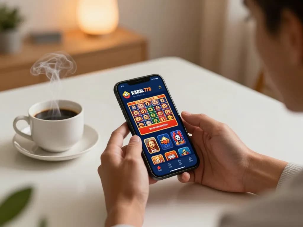 KADAL778 player winning on mobile gaming app, enjoying a rewarding casino experience at home