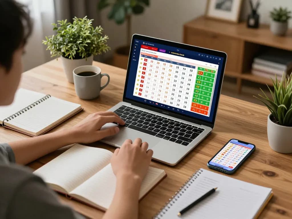 Lô đề online gameplay on laptop showcasing vibrant betting interface in a cozy home setting.