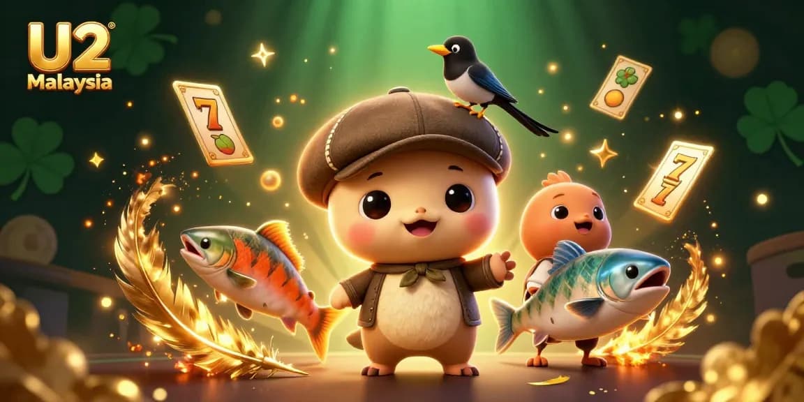 Experience thrilling gaming with U2 Malaysia's engaging slot reels and playful characters.