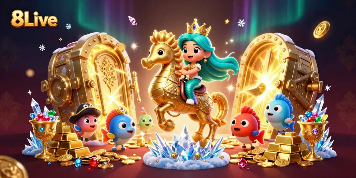 Experience 8Live's thrilling underwater adventure with a mermaid princess and treasures galore!