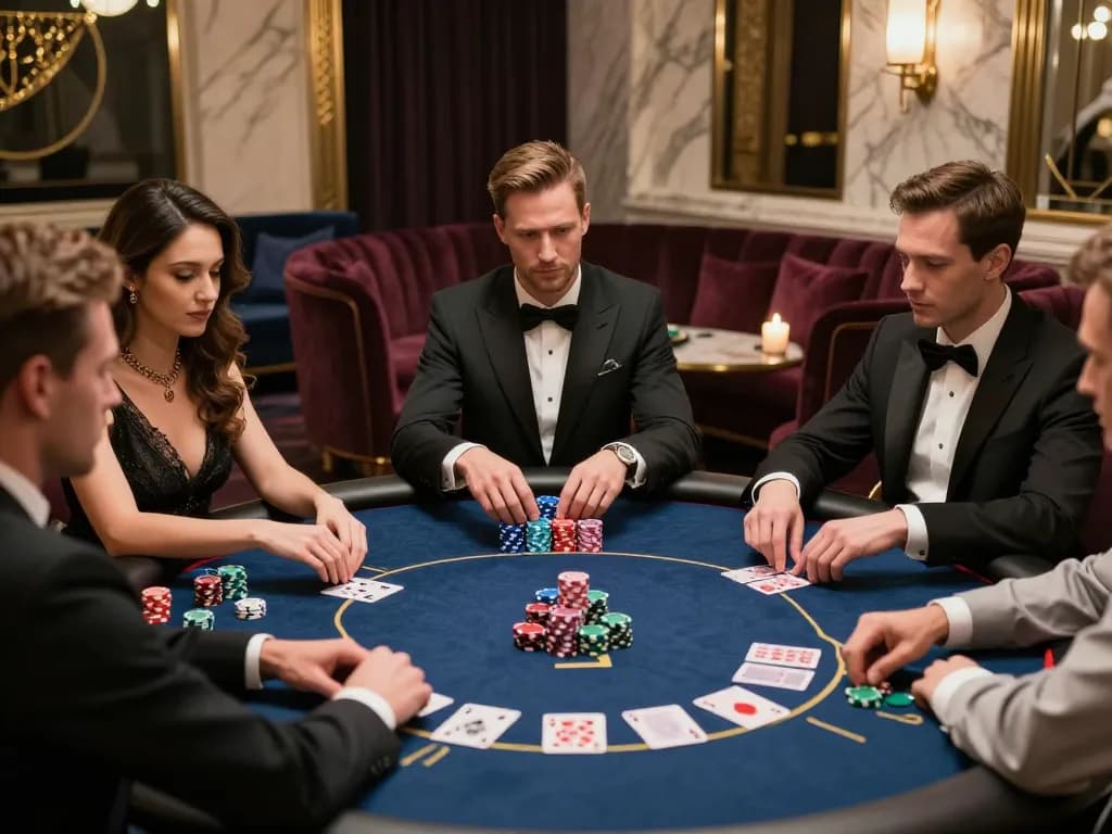 Experience high-stakes gaming at MANTRA88's exclusive poker table in a luxurious setting