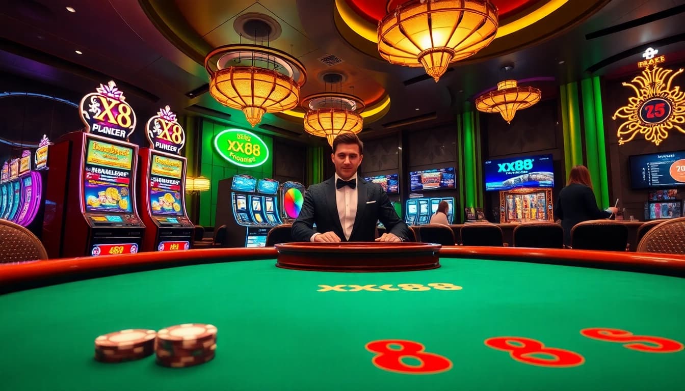 Experience the excitement at xx88 with vibrant gaming tables and engaging atmosphere.