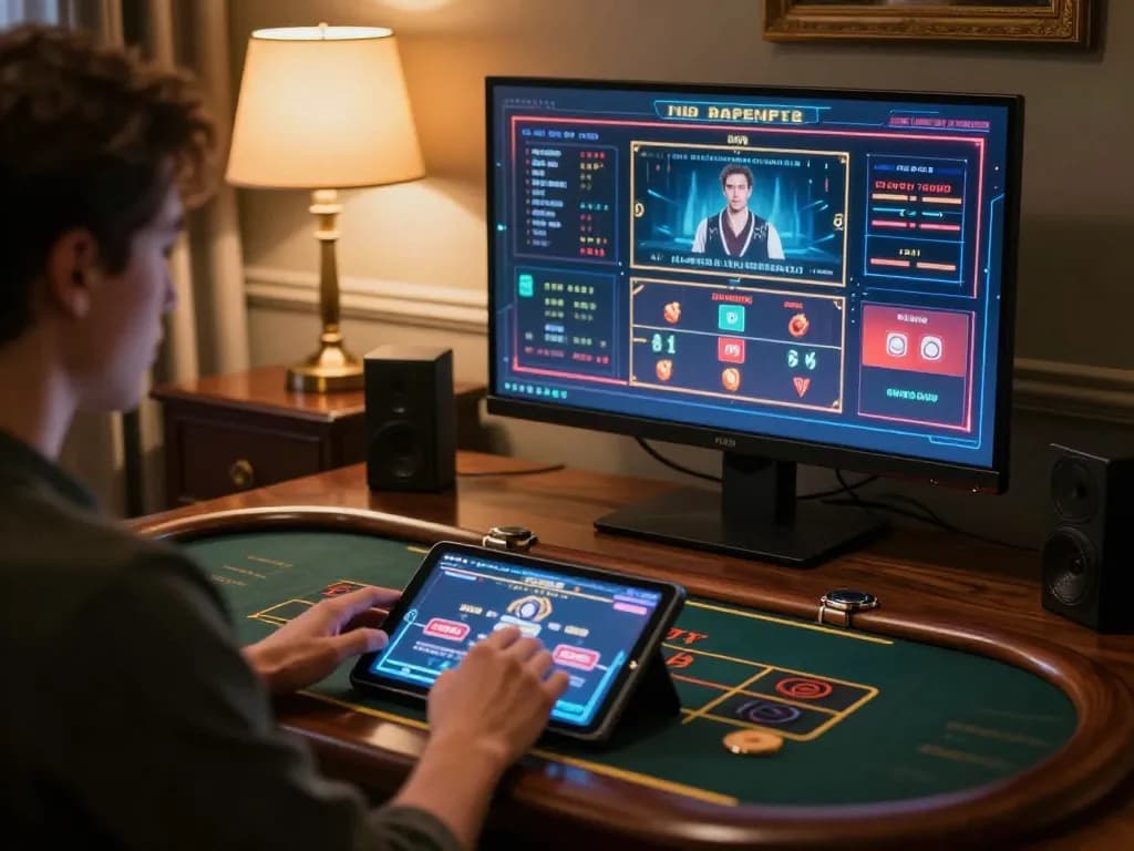 Engage in ku win strategies with professional online gaming setup showcasing live dealer games and expert strategies.