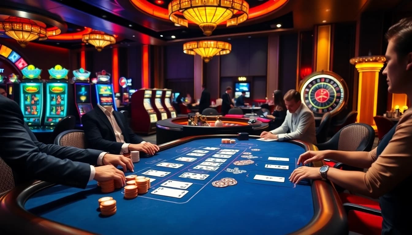Experience high stakes at the luxurious casino with gaming action from https://sx88.gold/, featuring dealers and players.