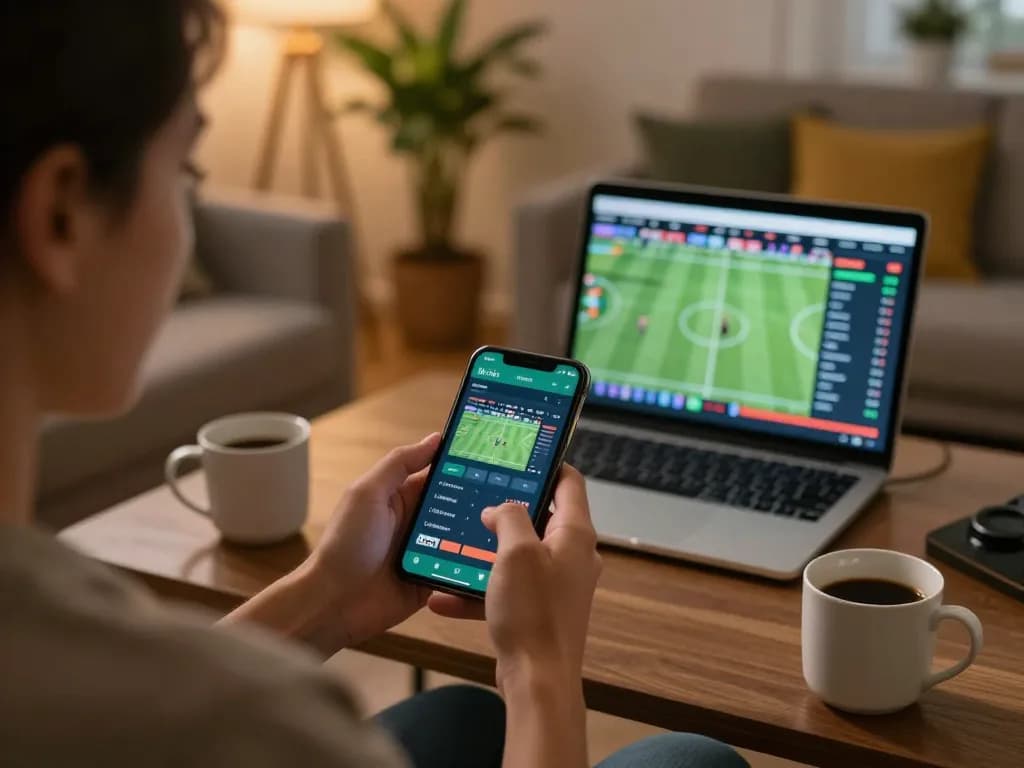Engaging in real-time sports betting using SC88 app, capturing live odds and strategic insights.