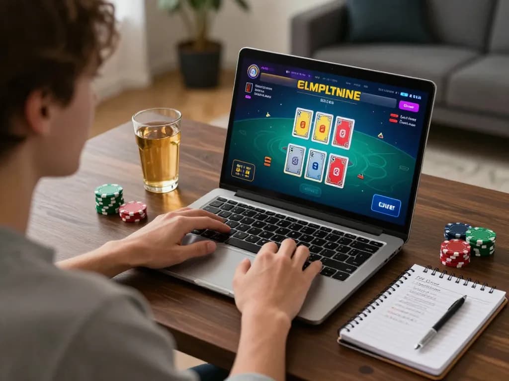 Player engaged in live dealer blackjack on LGOGOAL site in a cozy home setting, showcasing strategic gameplay.