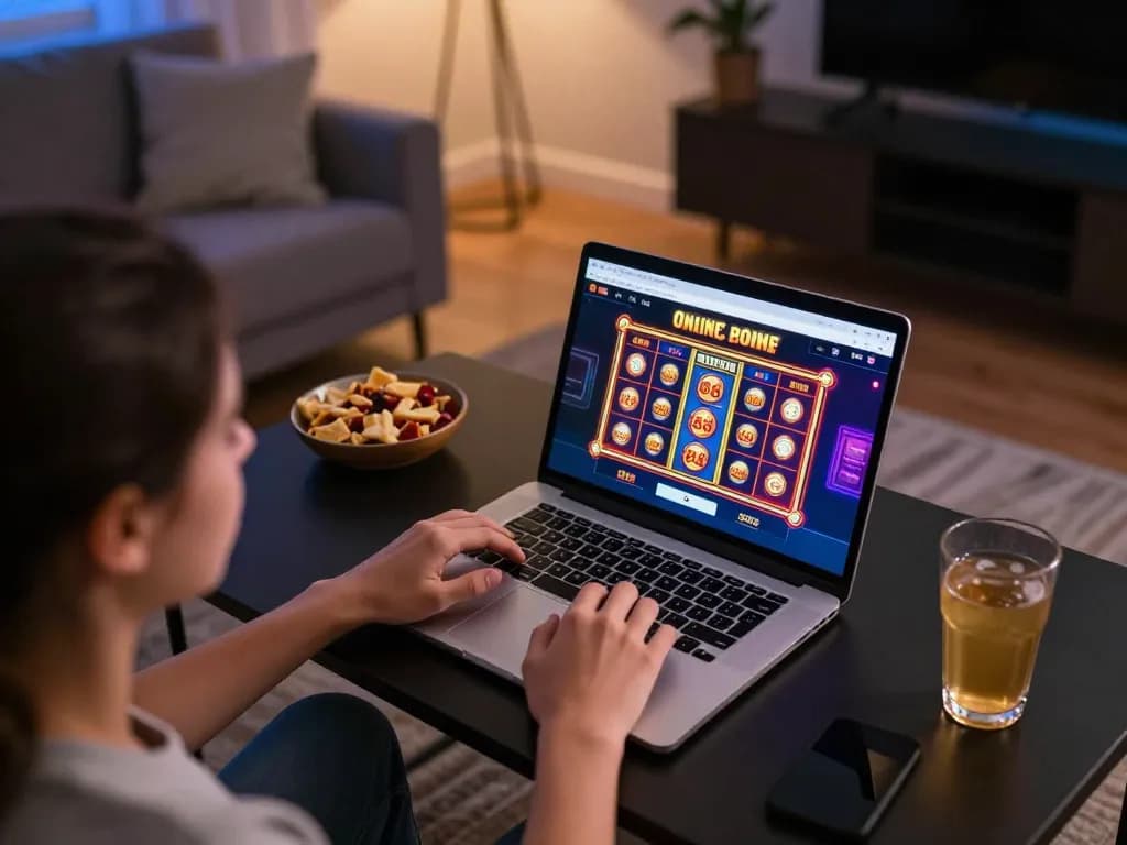 Experience open 88's online casino from a cozy home setup with a vibrant gaming interface.