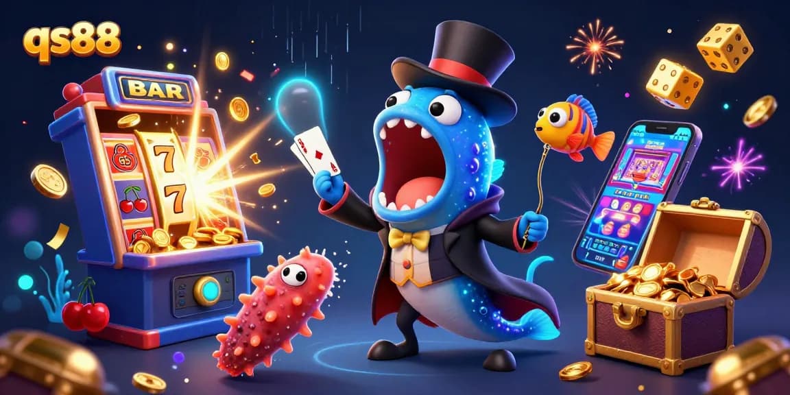 Experience the thrill of qs88 gaming with a magical scene featuring deep-sea creatures in a casino atmosphere.