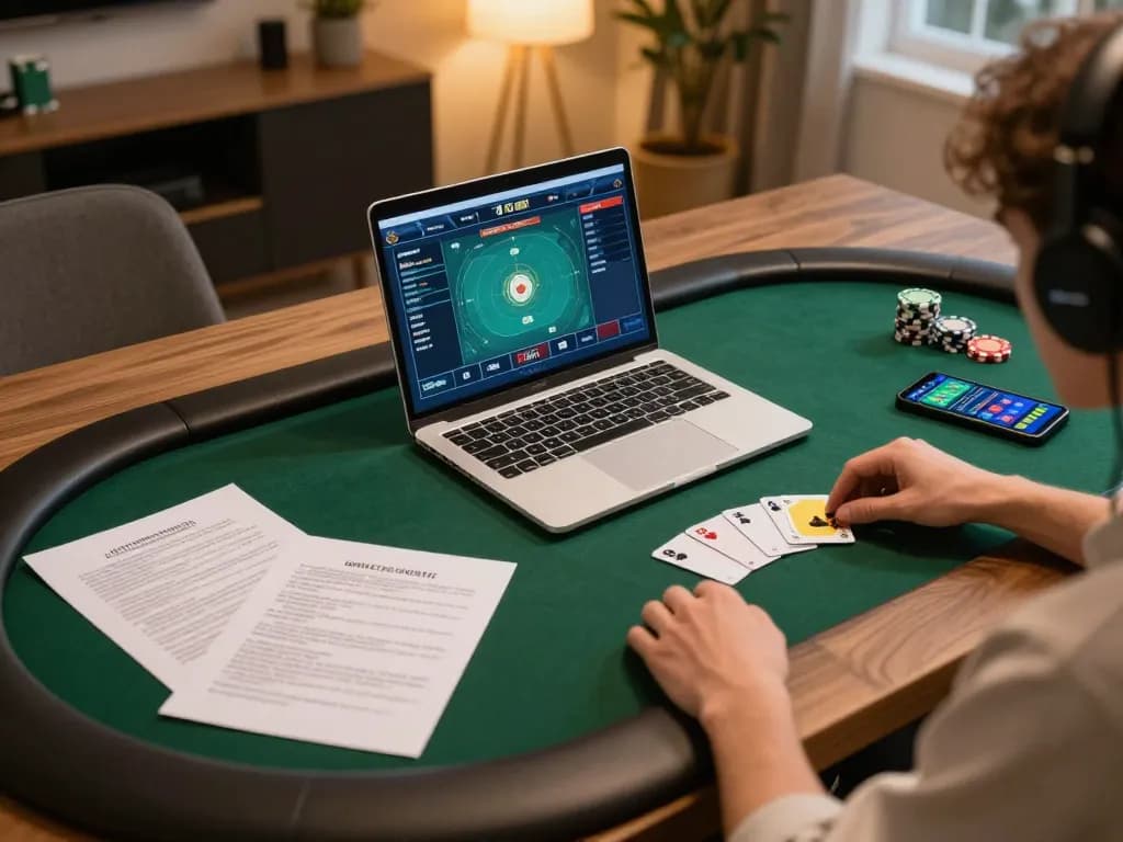 Engaging in go8 poker gameplay with strategic notes and betting odds in view.