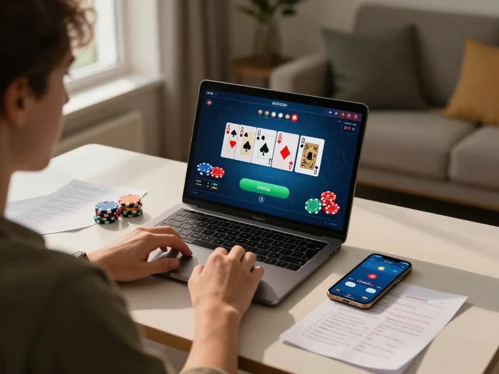 Players at crosstonerestaurant enjoy strategic online poker with vibrant gaming visuals.