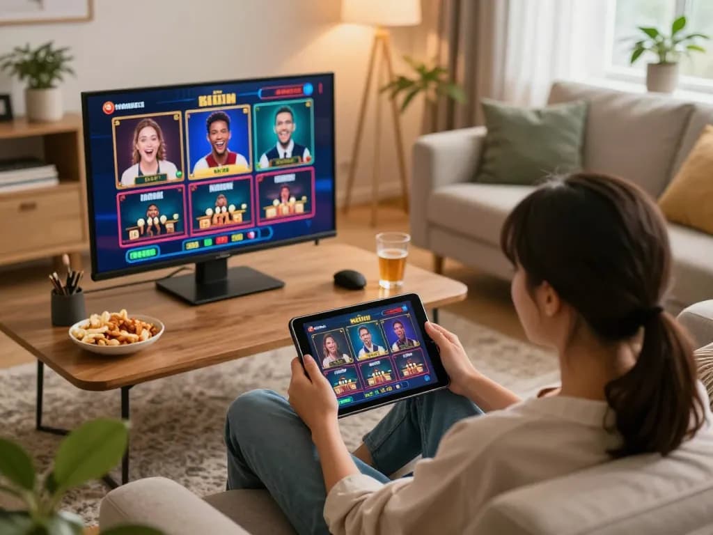 Engaging in online casino gaming on MM88 with tablet and warm home atmosphere