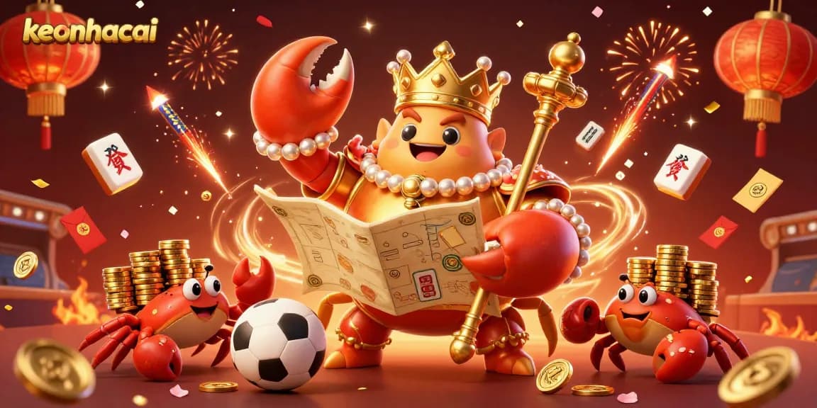 Keonhacai provides thrilling sports betting insights with a golden crab emperor overseeing action.