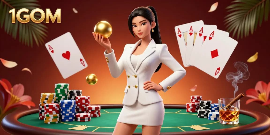 Experience thrilling casino action with 1GOM’s stunning illustration of poker excitement and luxury.