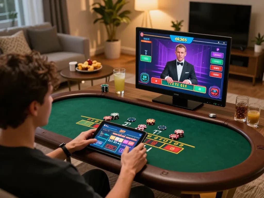 Play blackjack live at ok365 while enjoying a cozy home atmosphere with tablet gaming