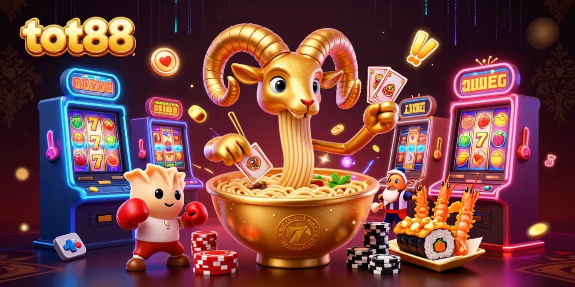 Experience the excitement at tot88 as characters enjoy vibrant slot machines and casino fun.