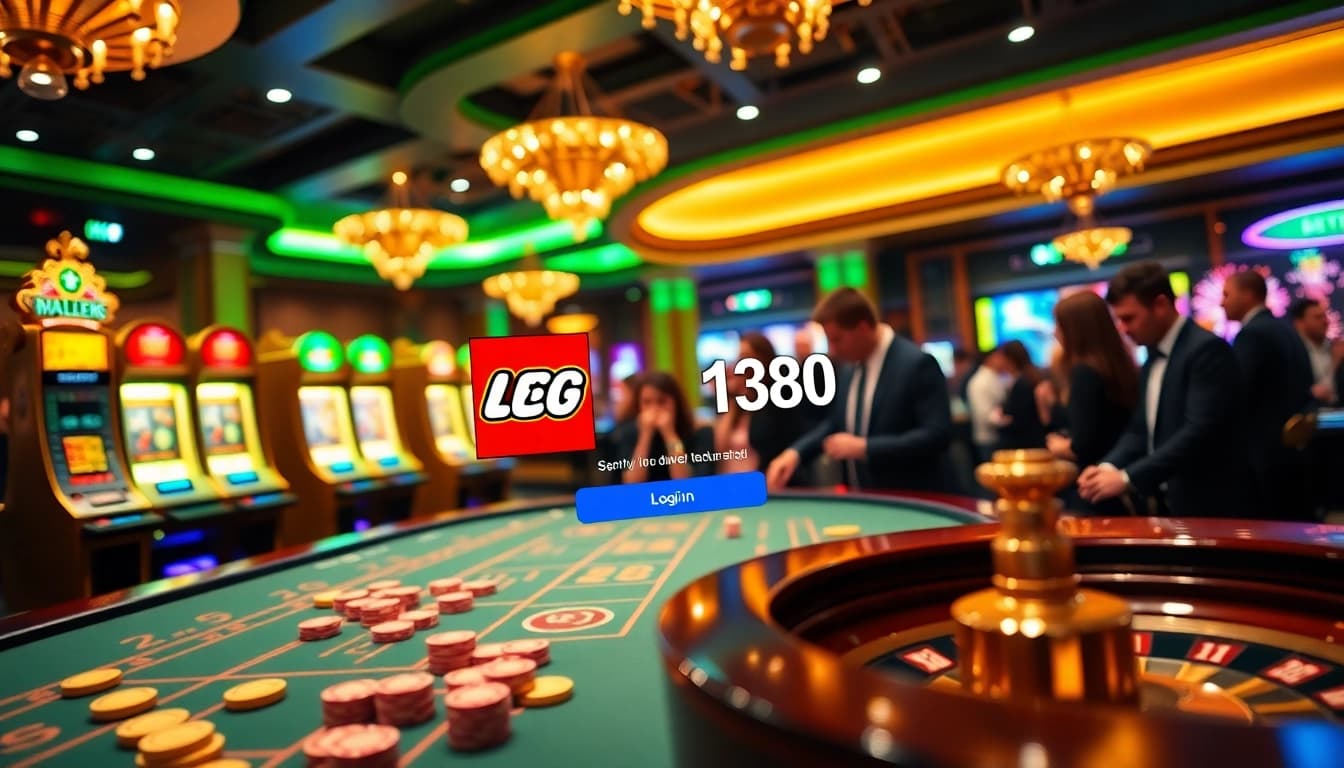Experience the excitement of online gambling with LEGO138 login at a luxurious casino table.