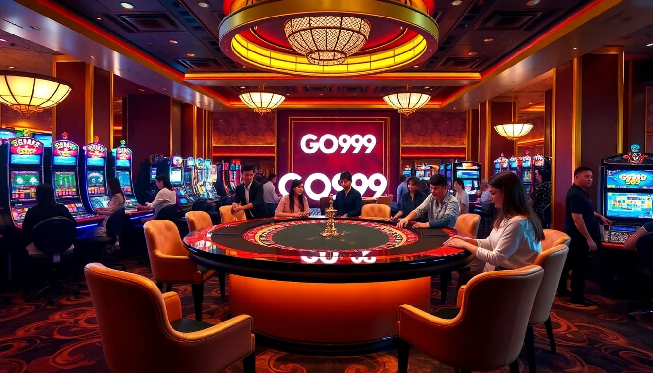 Players enjoying a thrilling game experience at the luxurious GO 99 casino table.
