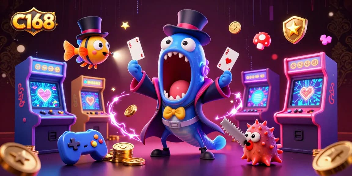 C168 showcases an exciting underwater magic act with vibrant characters and dazzling casino elements.