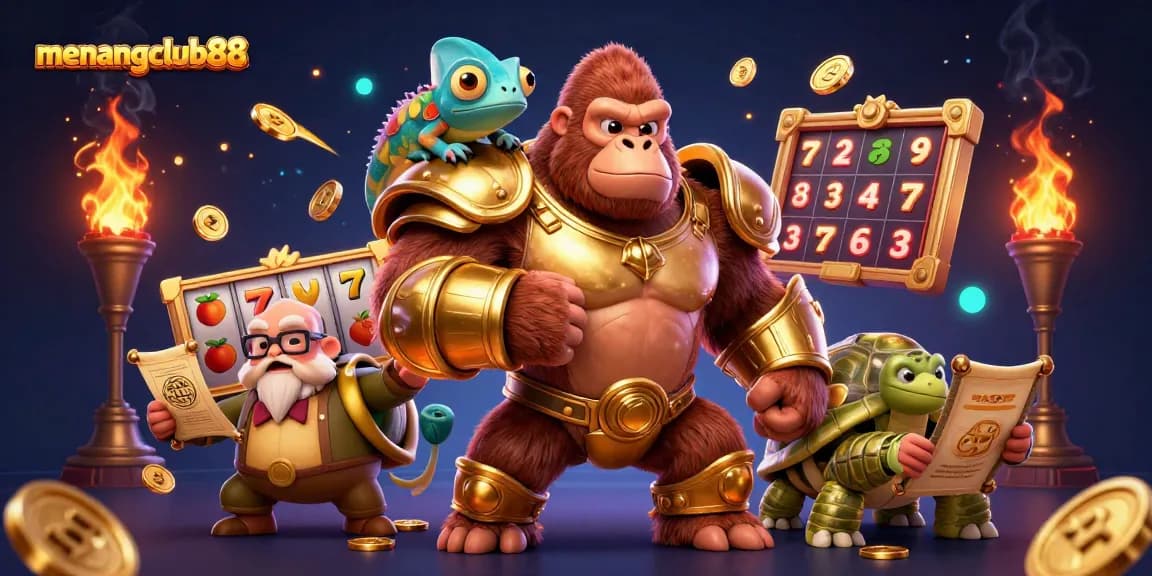 Engage with the thrilling world of menangclub88 through this vibrant 3D casino illustration.