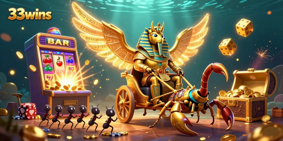 Experience thrilling gameplay with 33wins as colossal characters and vibrant casino elements explode in action.