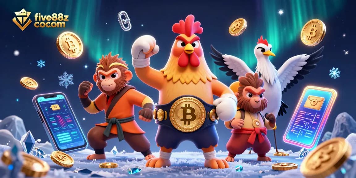 Experience thrilling gameplay at five88z cocom with vibrant characters and cryptocurrency elements.