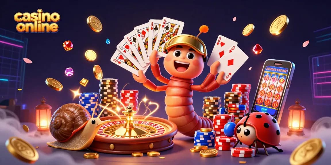 Experience thrilling action at casino online with a vibrant 3D dealer scene filled with winning cards and chips.