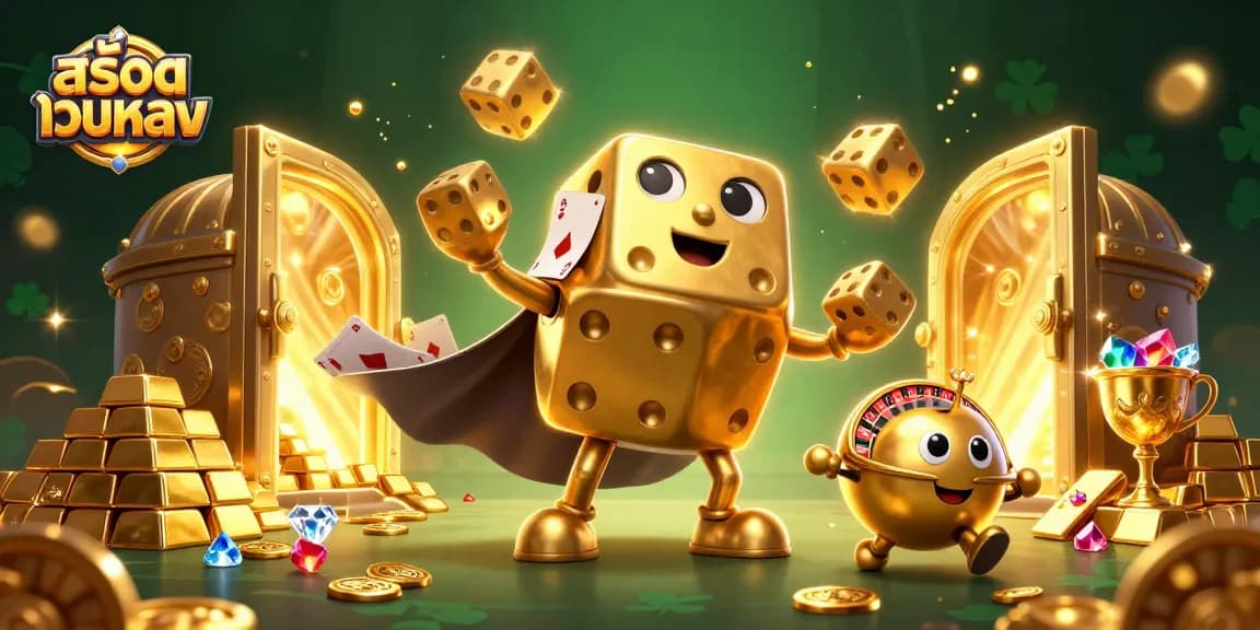Spin and win big with สล็อตเว็บตรง in this vibrant 3D casino scene full of treasures!