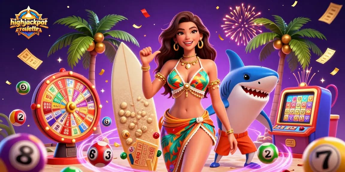 Join the fun at highjackpotroulette with exciting casino elements and vibrant characters in a lively 3D scene.