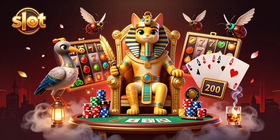 Mencoba slot gacor melalui akun demo gratis dengan pharaoh kucing dan elemen kasino yang kaya.