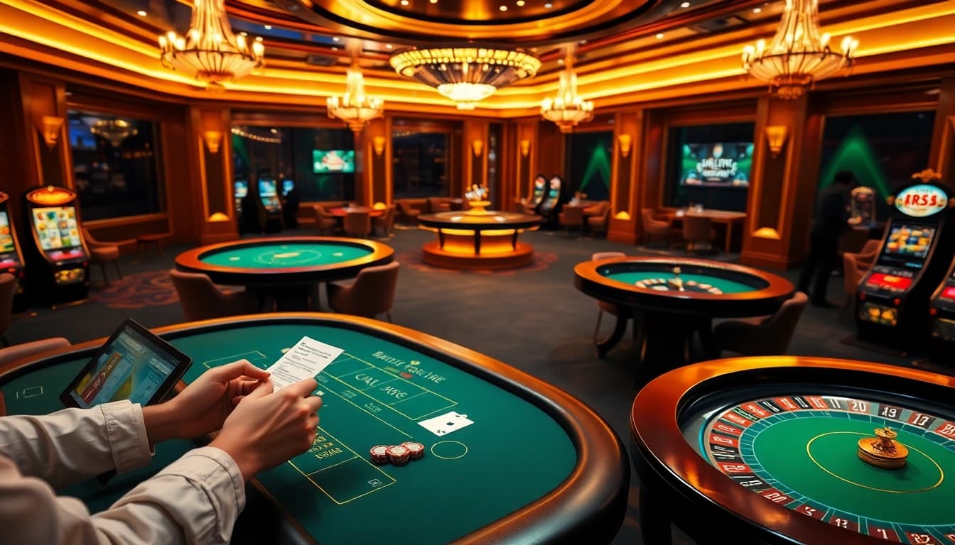 Experience the thrill of เว็บตรง bk8 with vibrant casino visuals and engaging online gaming elements.