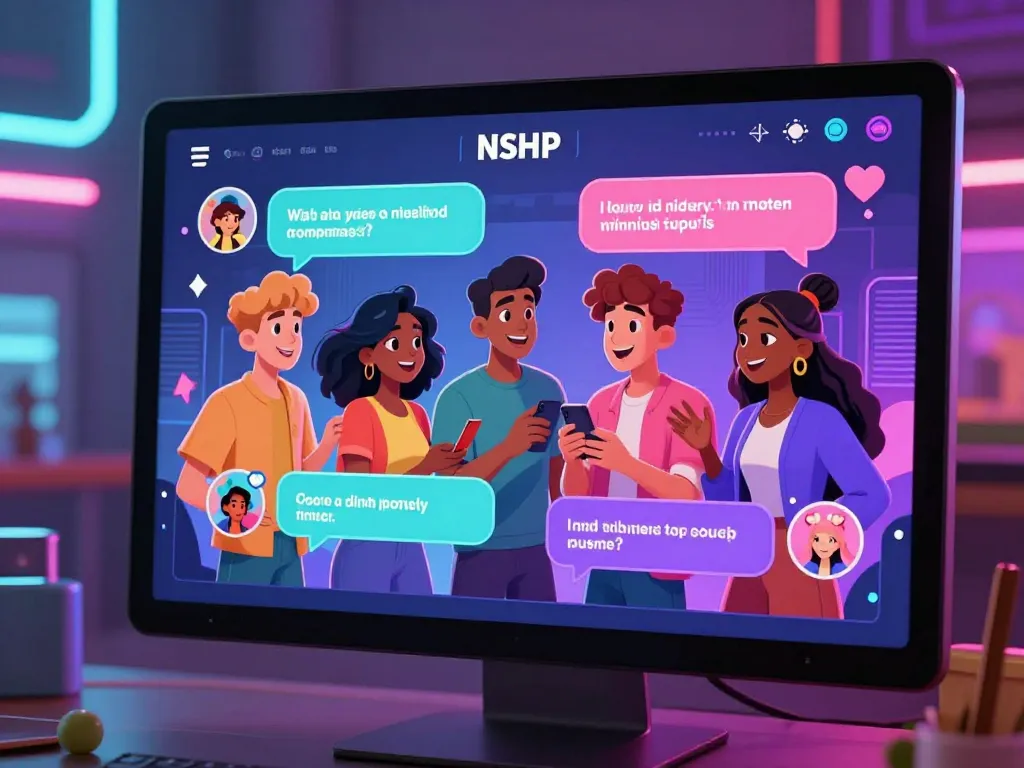 Engaging NSFW AI interaction on a vibrant digital platform with animated characters.